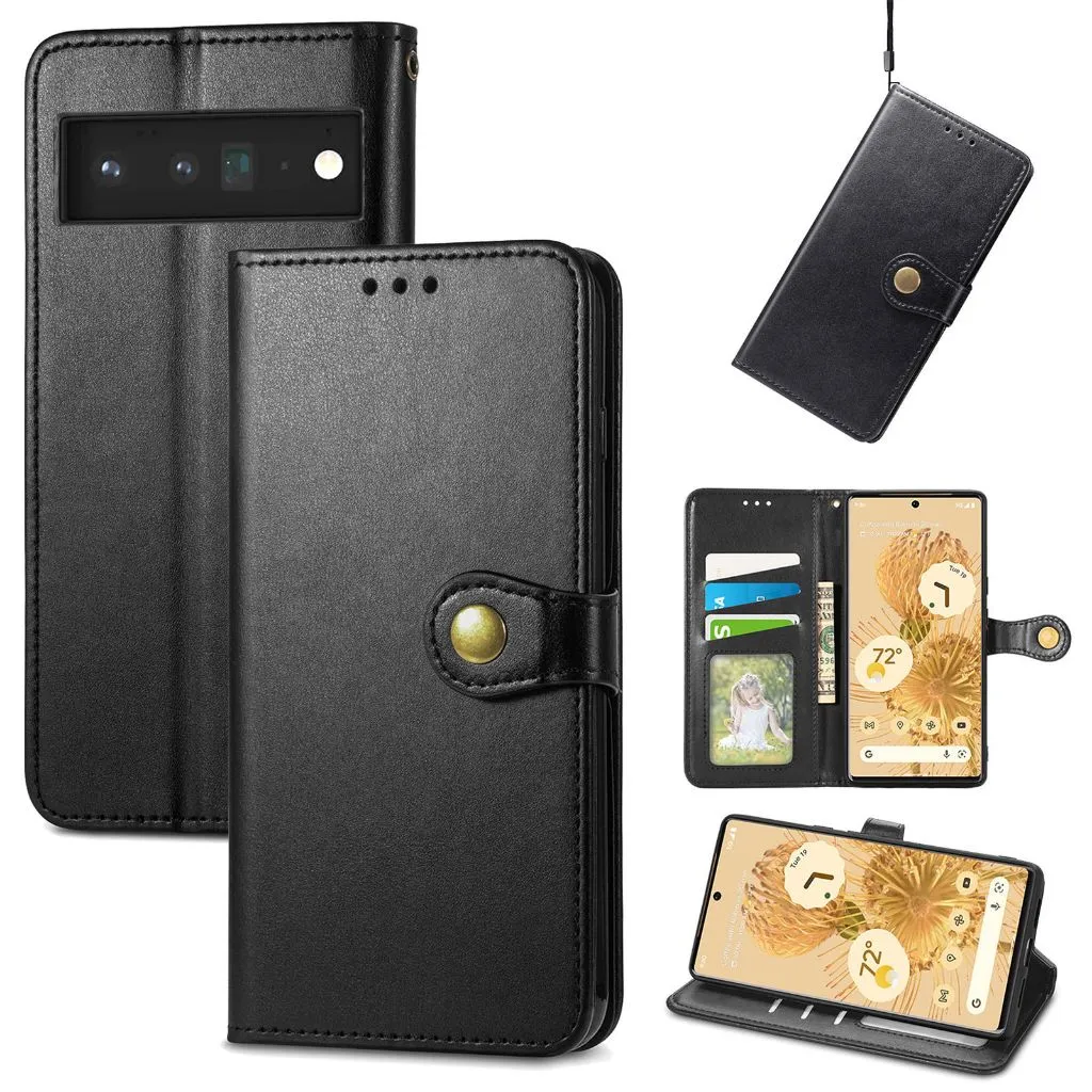 Case Google Pixel 10 10 Pro Google Pixel 10 Pro XL SNAPFIT Leather Folio Wallet Standing Protective Casing — Black / Pixel 10 / 10 Pro