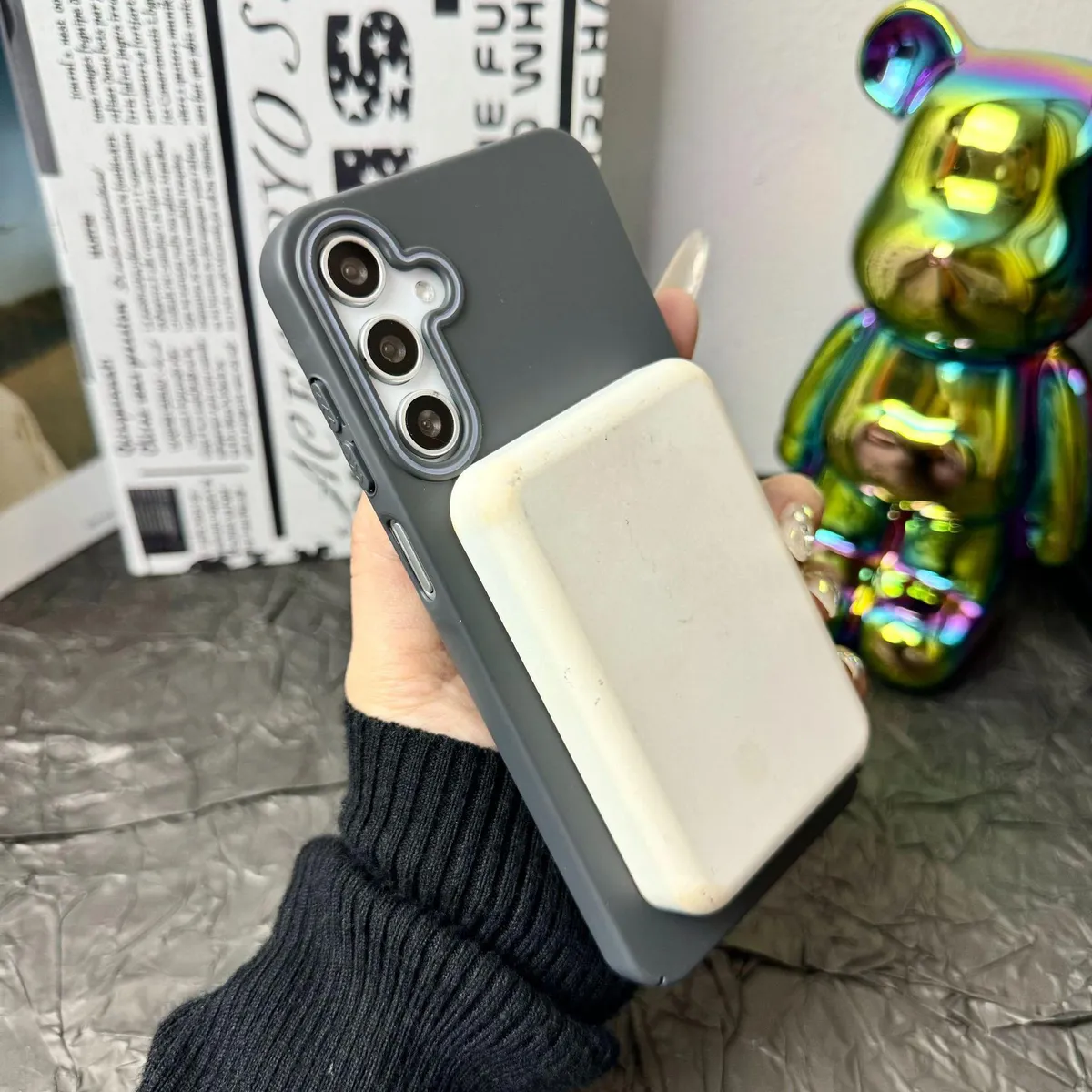 SNAPFIT Case Samsung Galaxy A57 Hardcase Magnetic MagSafe Camera Hole — Titaniium Grey