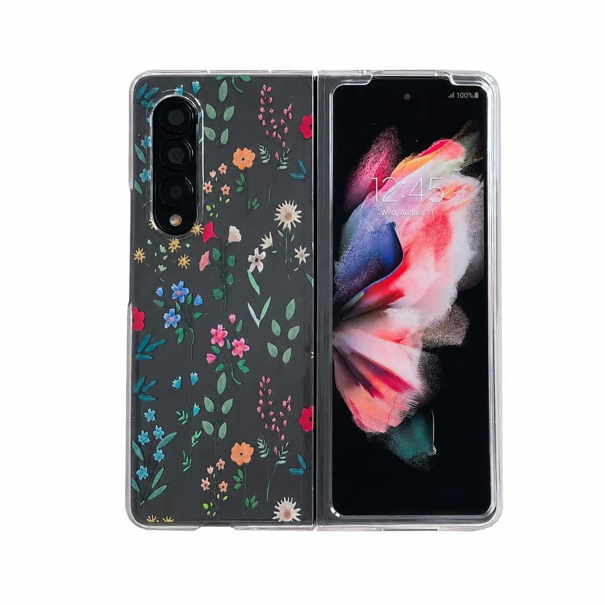 SNAPFIT Case Compatible With Samsung Galaxy Z Fold8 Fold 8 Case Samsung Z Fold 3D Floral Hinge Transparan Shockproof Slim Aesthetic Premium Cover — Love Pattern