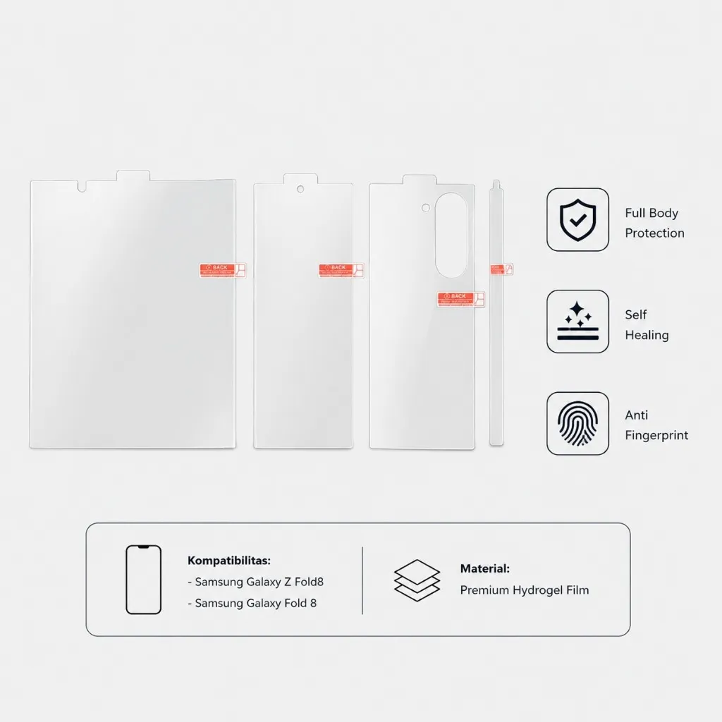 SNAPFIT Hydrogel Samsung Galaxy Z Fold 8 Ultra Fold 8 Wide Fullset Depan Belakang Full Body Screen Protector Clear Matte Anti Gores — Dalam Privacy / ZFold 8 (Wide)