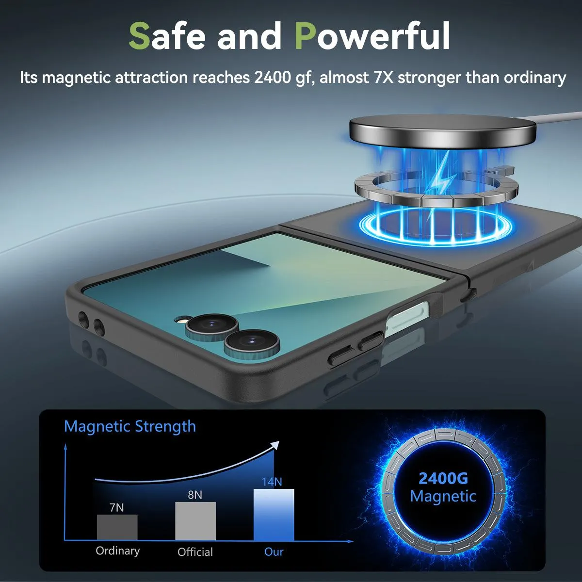 Case Samsung Galaxy Z Flip8 Flip 8 MagSafe Frosted Clear Shockproof Anti Yellowing Magnetic Ring Premium — Clear Black