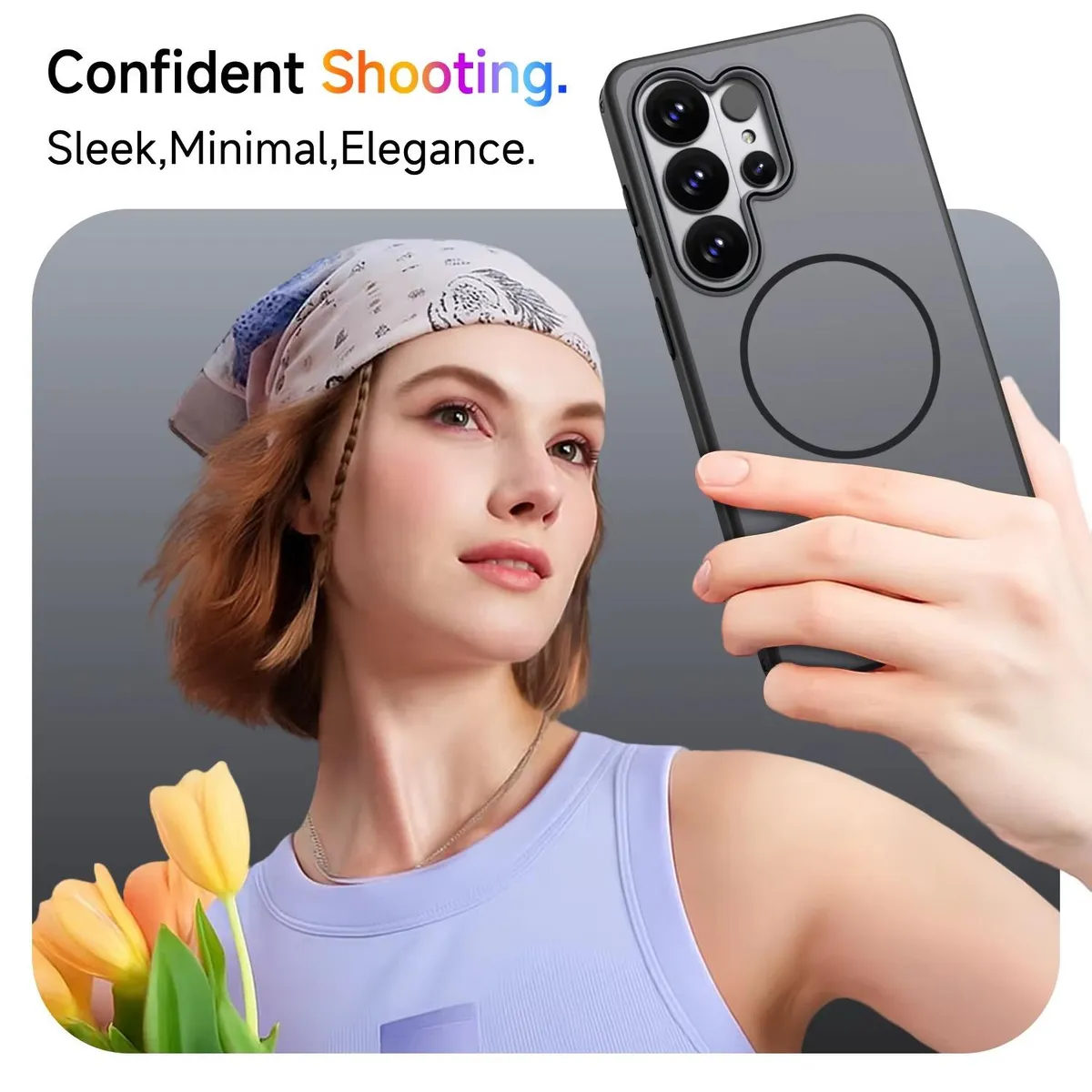 SNAPFIT Case Compatible With Samsung Galaxy S26 Ultra Aurora Magsafe Magnetic TPU PC Anti Shock Slim Protective Casing Cover - Primary Focuss ā Black / S26 Ultra