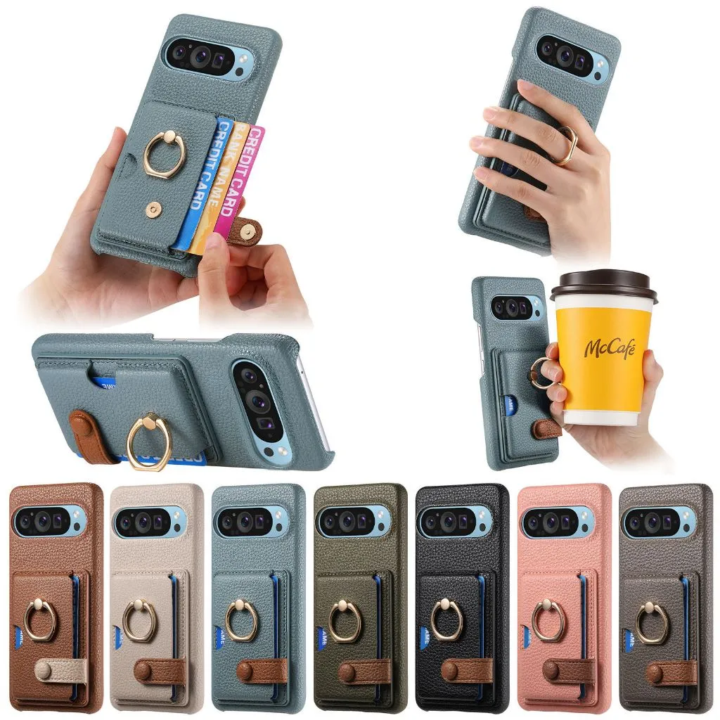 Case Google Pixel 10 Pixel 10 Pro XL SNAPFIT Leather Card Wallet Leather Ring Buckle