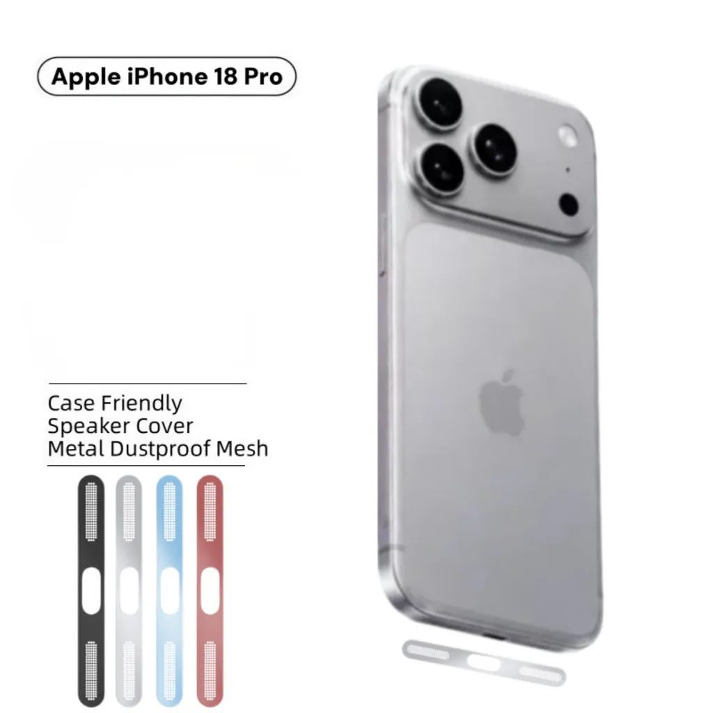 SNAPFIT Stiker Jaring iPhone 18 Pro Max 18 Pro Speaker Anti Dust Patch 2 Pcs — Black / iPhone 18 Pro