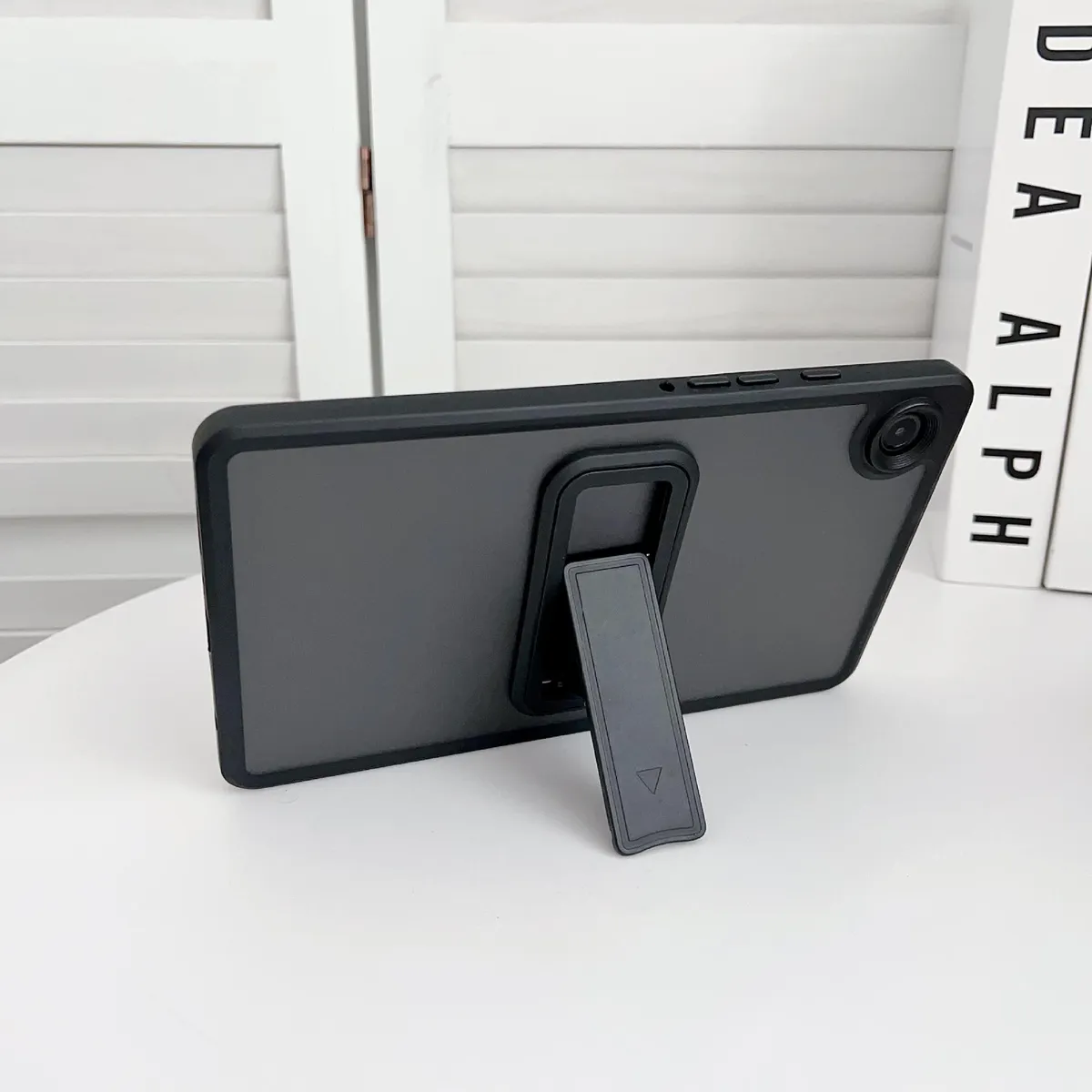 SNAPFIT Case Samsung Galaxy Tab A11 Plus Frosted Bracket Transparent — Black / Tab A11+