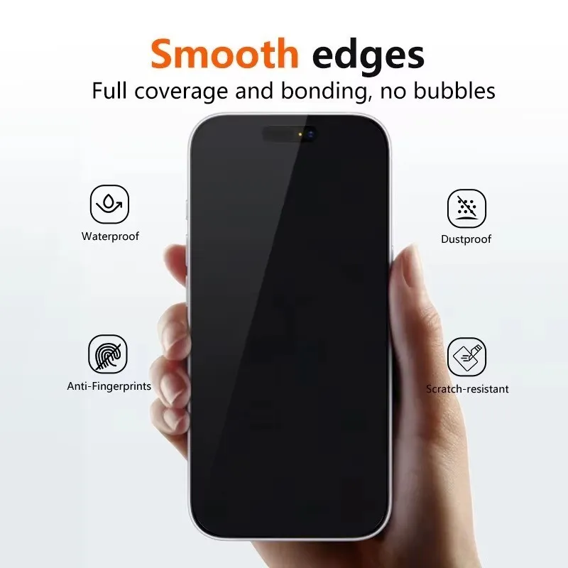 SNAPFIT Tempered Glass iPhone 18 Pro Max 18 Pro Full Cover Anti Spy Easy Installation Tray — Privacy / iPhone 18 Pro