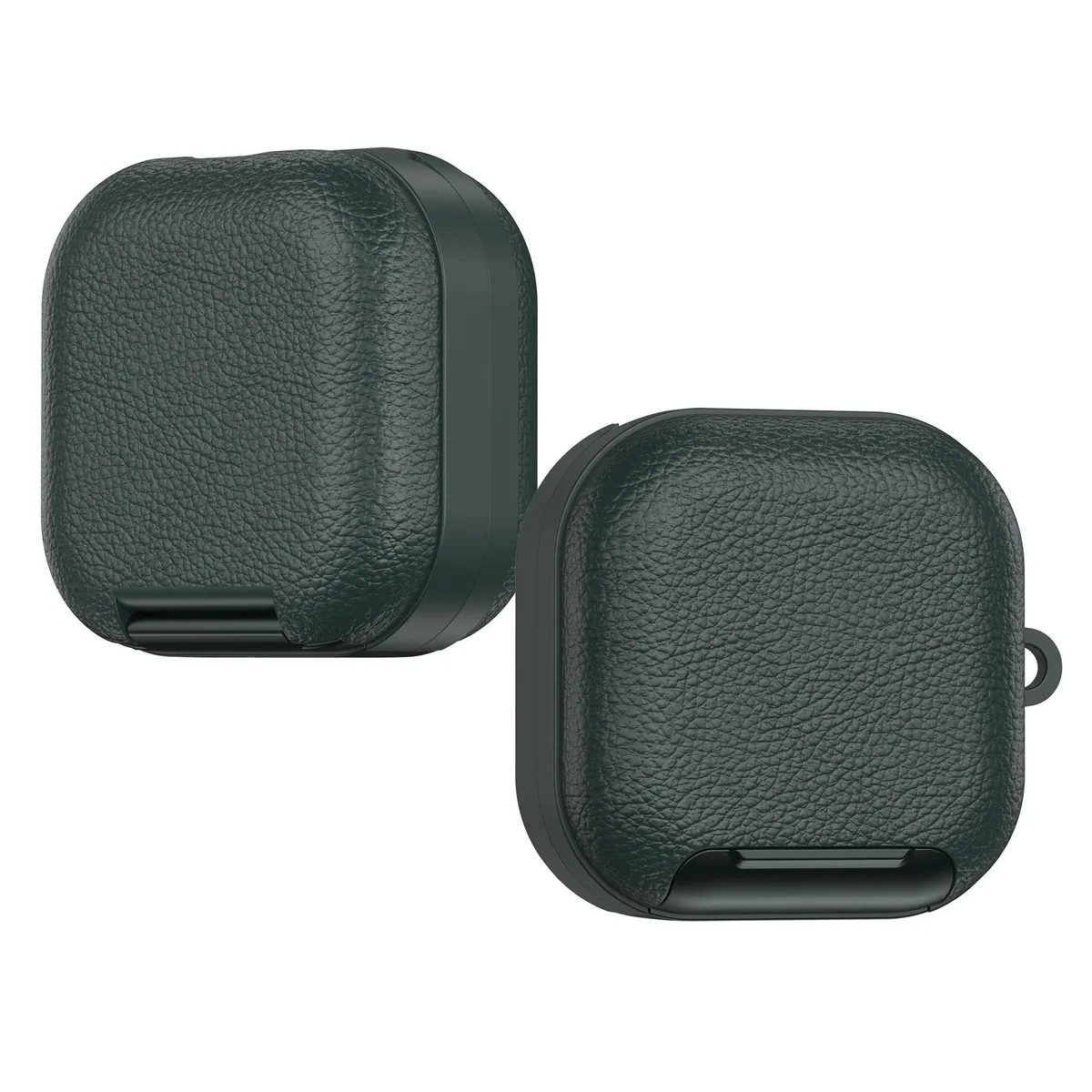 SNAPFIT Case Compatible With Samsung Galaxy Buds 4 / 4 Pro Leather Stand Multifungsi Shockproof Cover — Black
