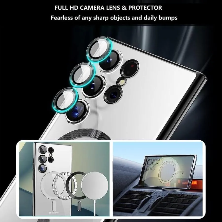 SNAPFIT Case for Samsung Galaxy S26 S25 Ultra Plus SNAPFIT MagSafe Slim Design Clear Case with Lens Protector Protective Cover Casing - Primary Focuss โ Black / S26
