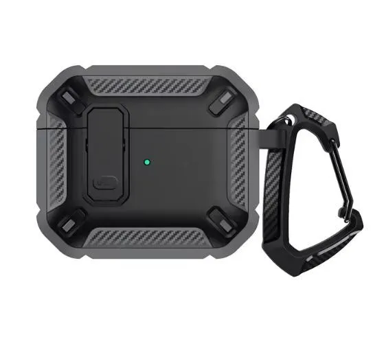 Case AirPods 4 Security Lock Military Shockproof Protect Cover With Keychain