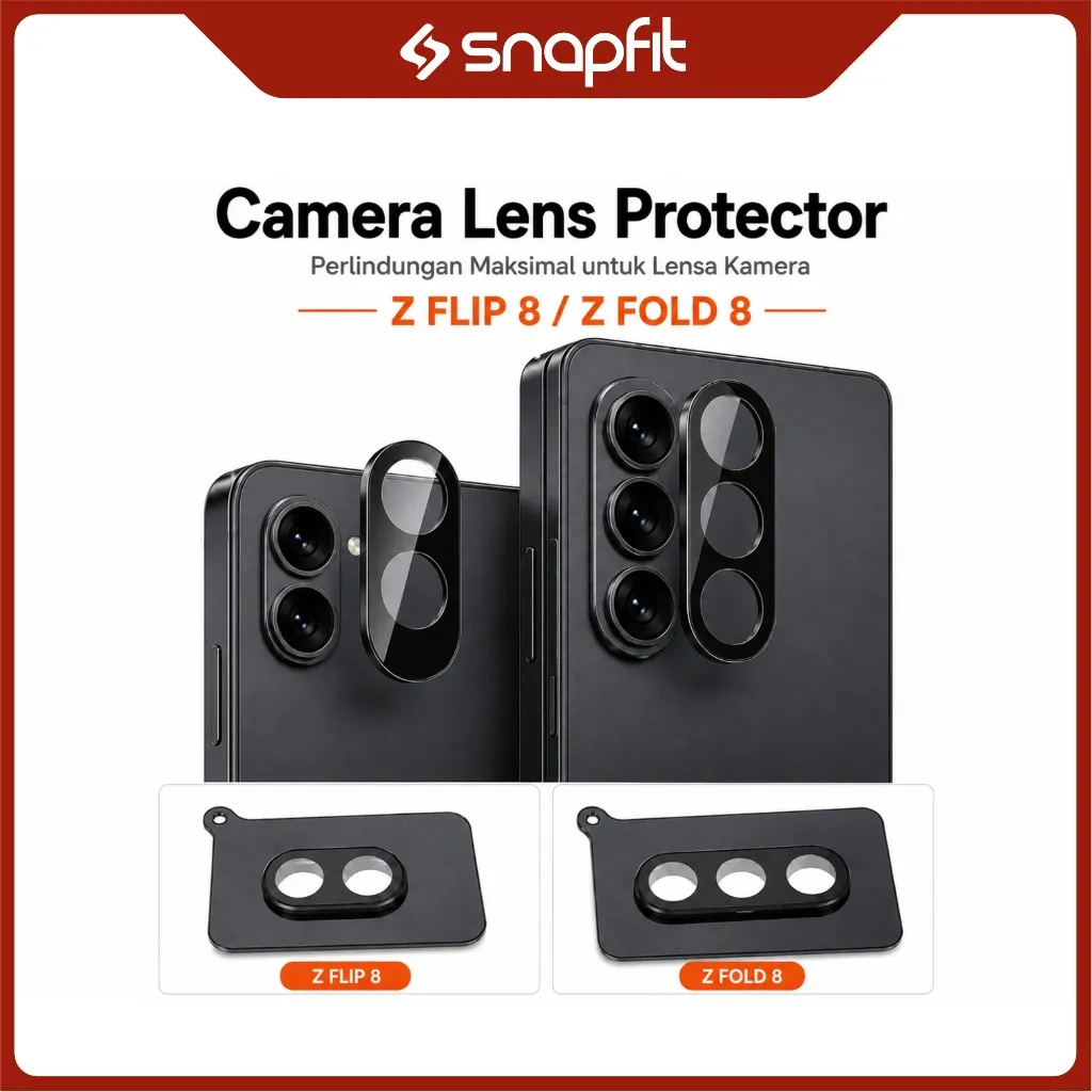 SNAPFIT Lens Camera Samsung Galaxy Z Fold 8 Ultra Fold 8 Wide Anti Gores Tempered Glass Lens Shield Pelindung Kamera