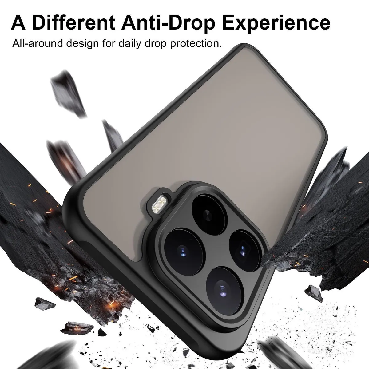 Case Compatible for Xiaomi 17T / 17T Pro SNAPFIT Matte Black Skin Feel Anti Shock Protective Casing Cover ā Clear Black / Xiaomi 17T