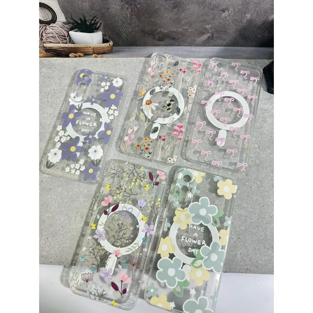 SNAPFIT Case Samsung Galaxy A57 TPU 3D Floral Color Painted Clear Transparent — Butterfly Galaxy / A57
