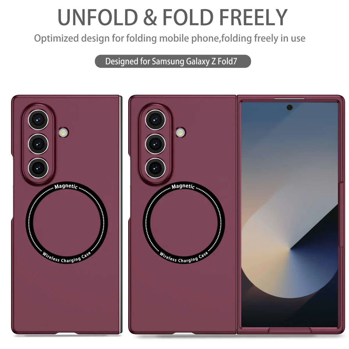 SNAPFIT Case Compatible With Samsung Galaxy Z Fold8 Fold 8 Ultra Wide Ultra Slim Magnetic Hardcase Anti Fingerprint Full Protection ā Black / Z Fold 8 (Wide)