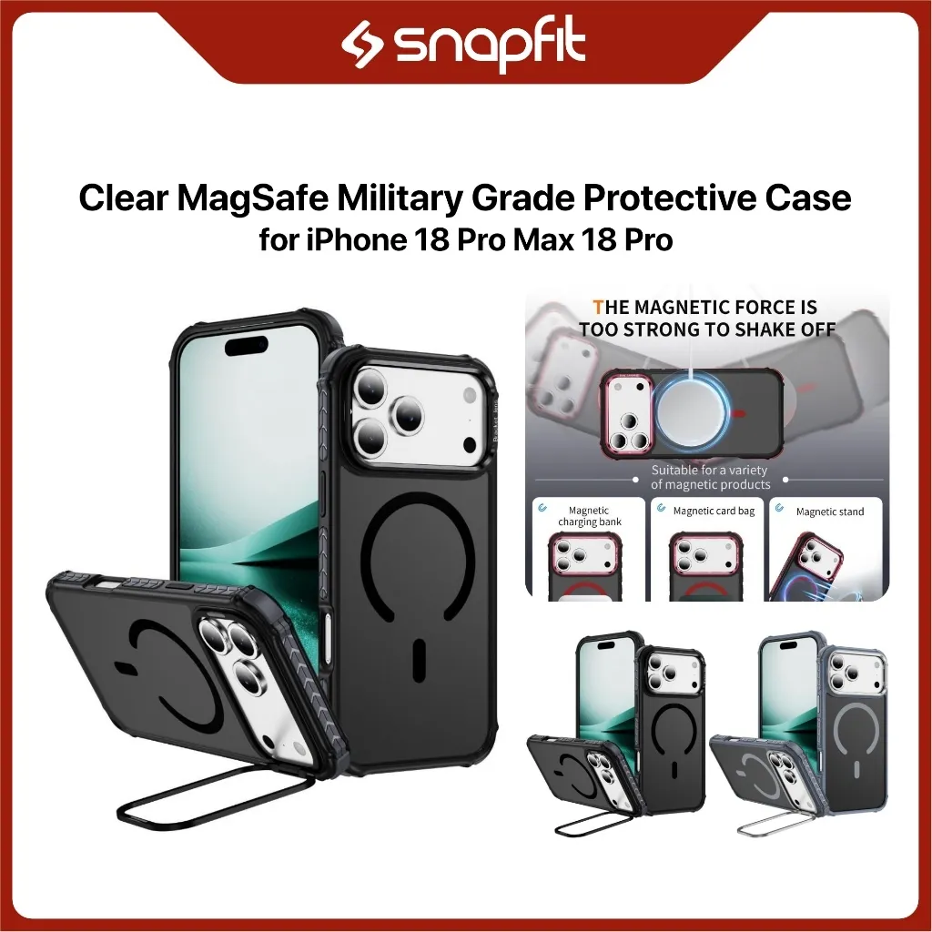 SNAPFIT Case iPhone 18 Pro Max 18 Pro Transparent MagSafe Military Grade Cover