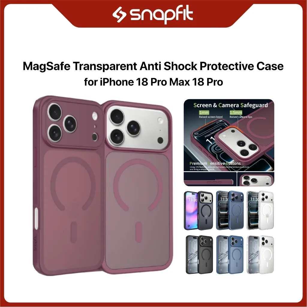 SNAPFIT Case iPhone 18 Pro Max 18 Pro Premium MagSafe Anti Shock Transparent Case