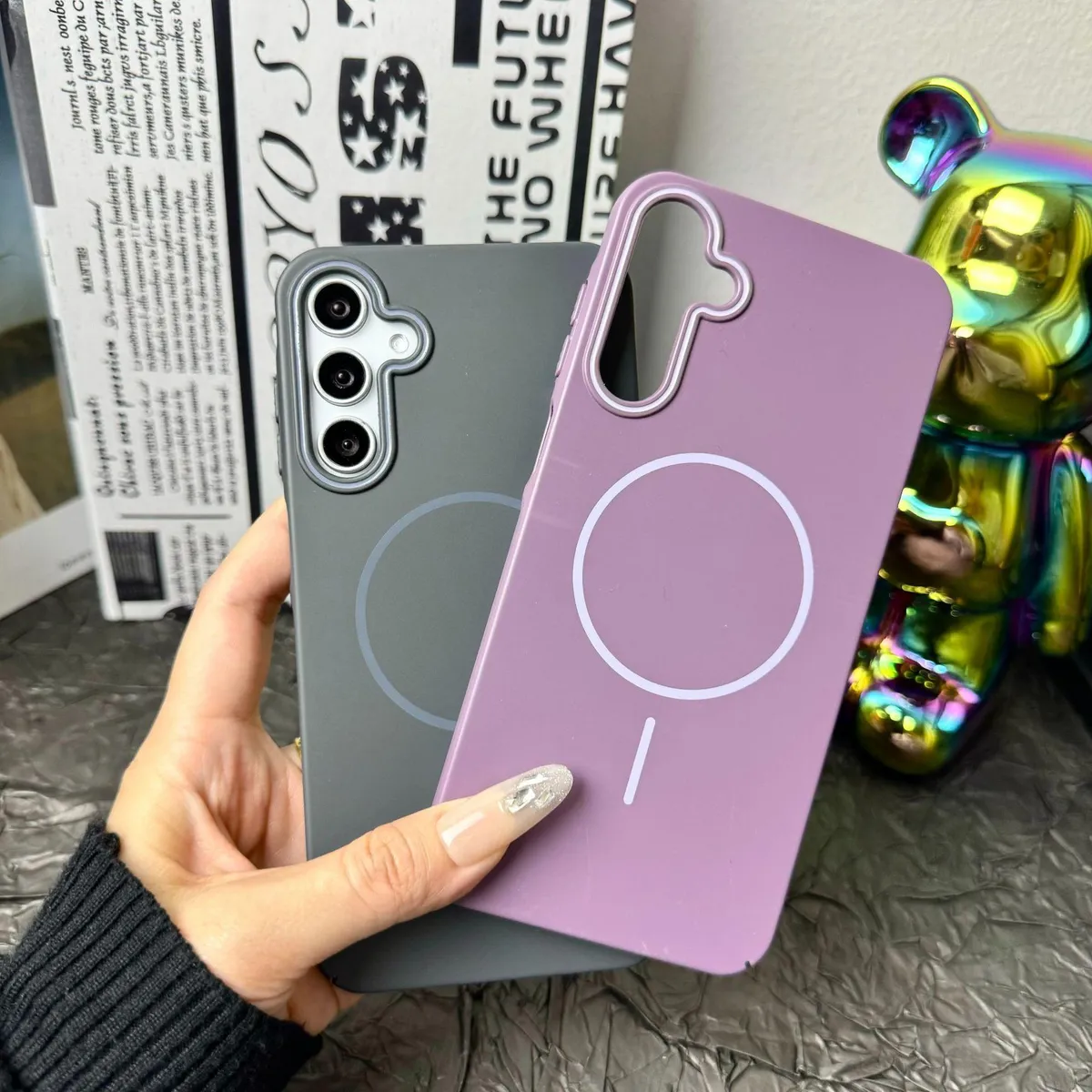 SNAPFIT Case Samsung Galaxy A57 Hardcase Magnetic MagSafe Camera Hole — Titaniium Grey