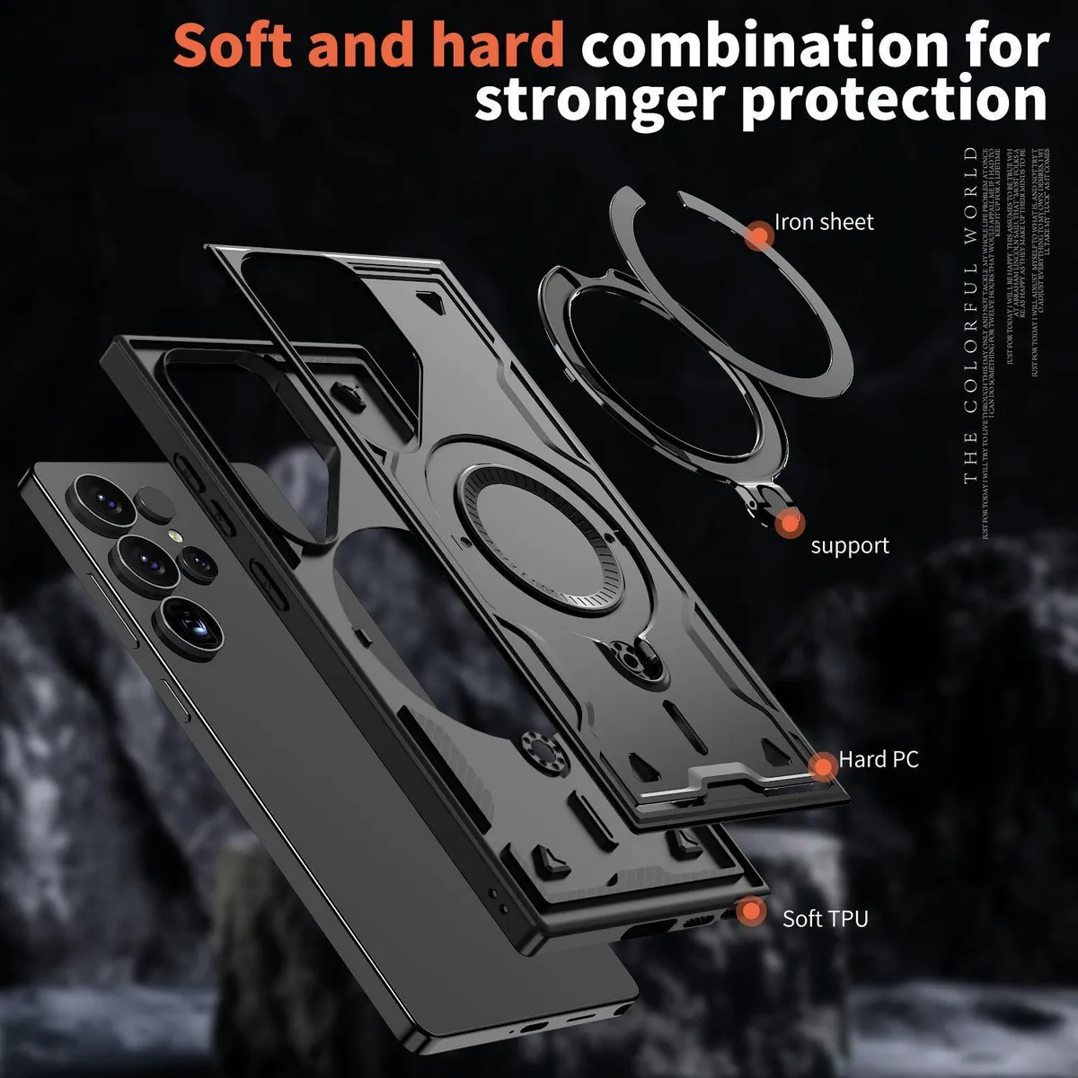 Case Compatible for Samsung Galaxy S26 Ultra SNAPFIT 360° Rotate Kickstand MagSafe Magnetic Rugged Full Cover Casing — Black / S26