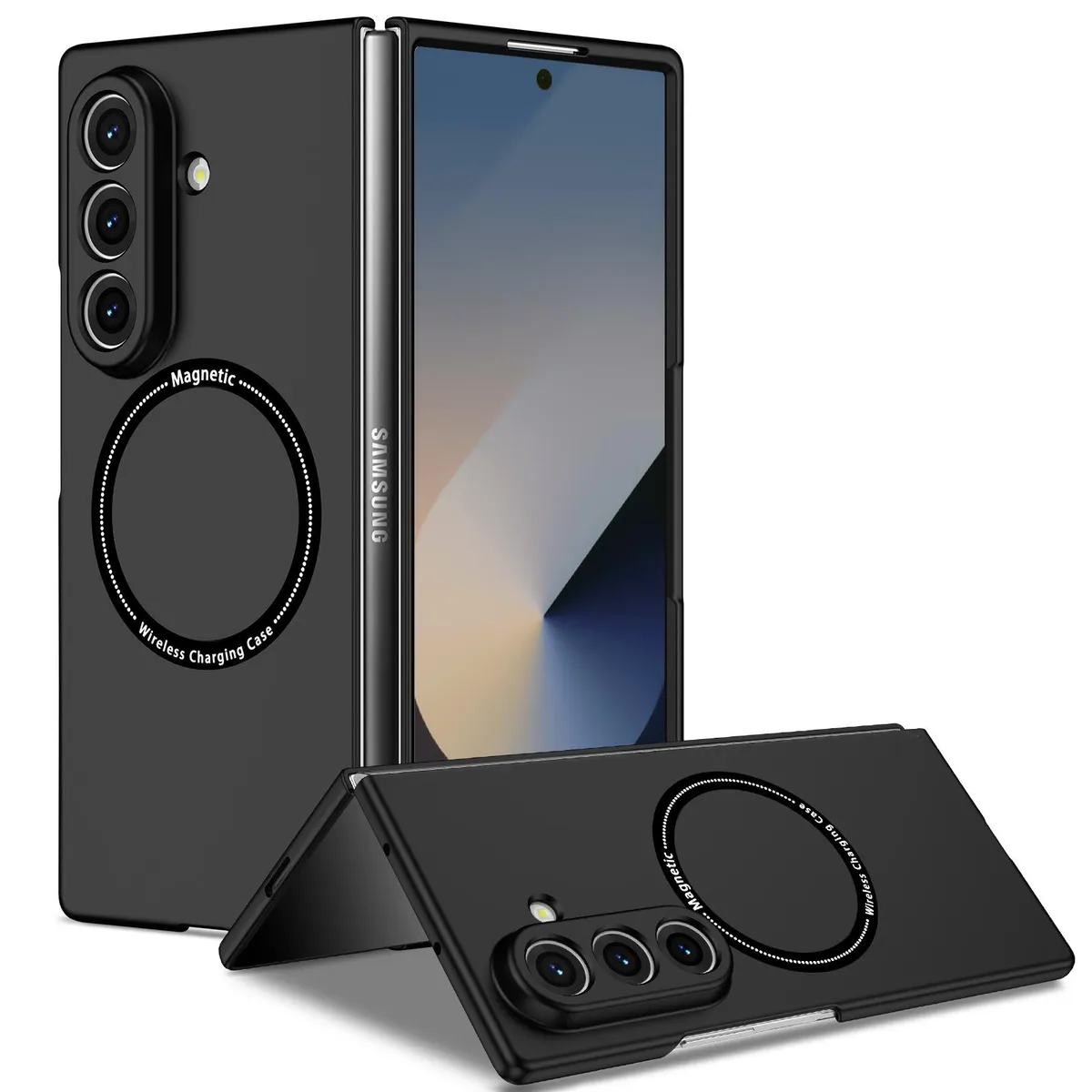 SNAPFIT Case Compatible With Samsung Galaxy Z Fold8 Fold 8 Ultra Wide Ultra Slim Magnetic Hardcase Anti Fingerprint Full Protection ā Black / Z Fold 8 (Wide)