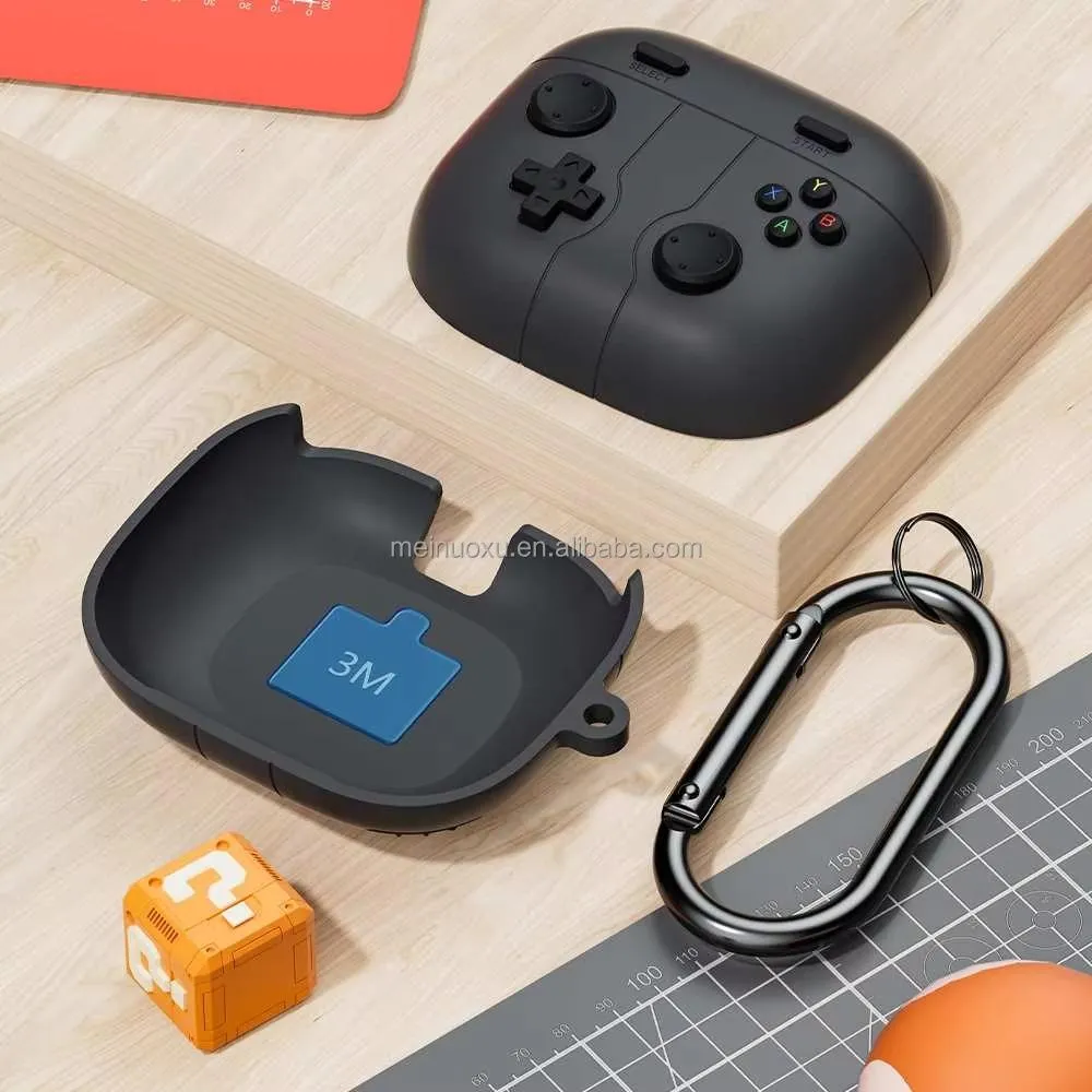 SNAPFIT Case Compatible With Samsung Galaxy Buds 4 / Buds 4 Pro Hardcase Silicone Cover Nintendo Gamepad Shockproof ā Nintendo Dark Grey
