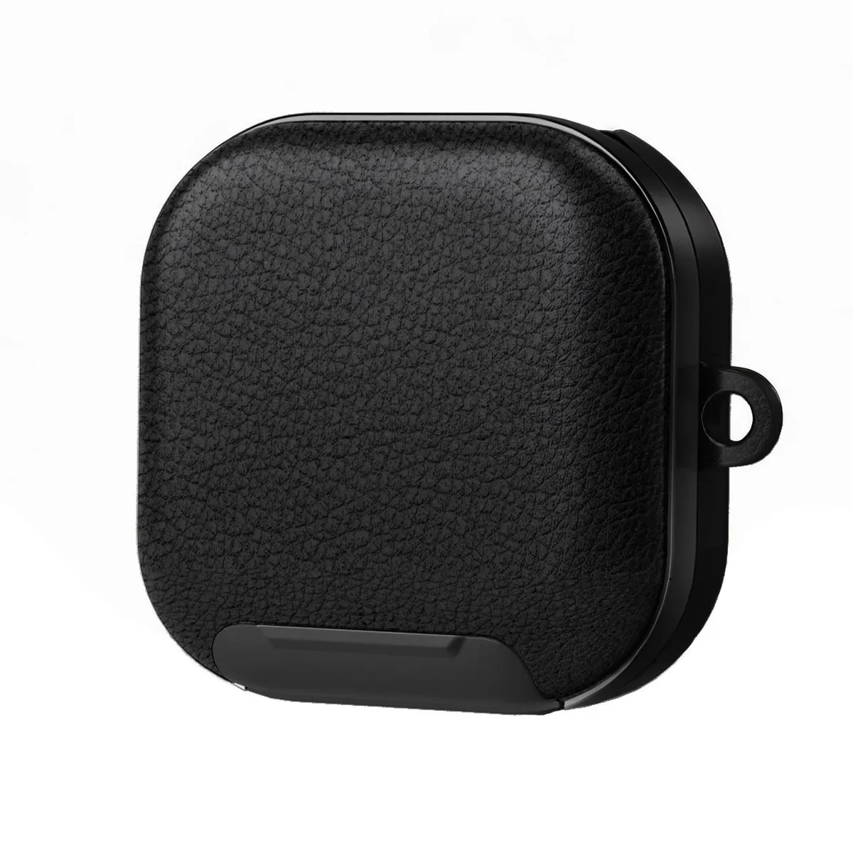 SNAPFIT Case Compatible With Samsung Galaxy Buds 4 / 4 Pro Leather Stand Multifungsi Shockproof Cover — Black