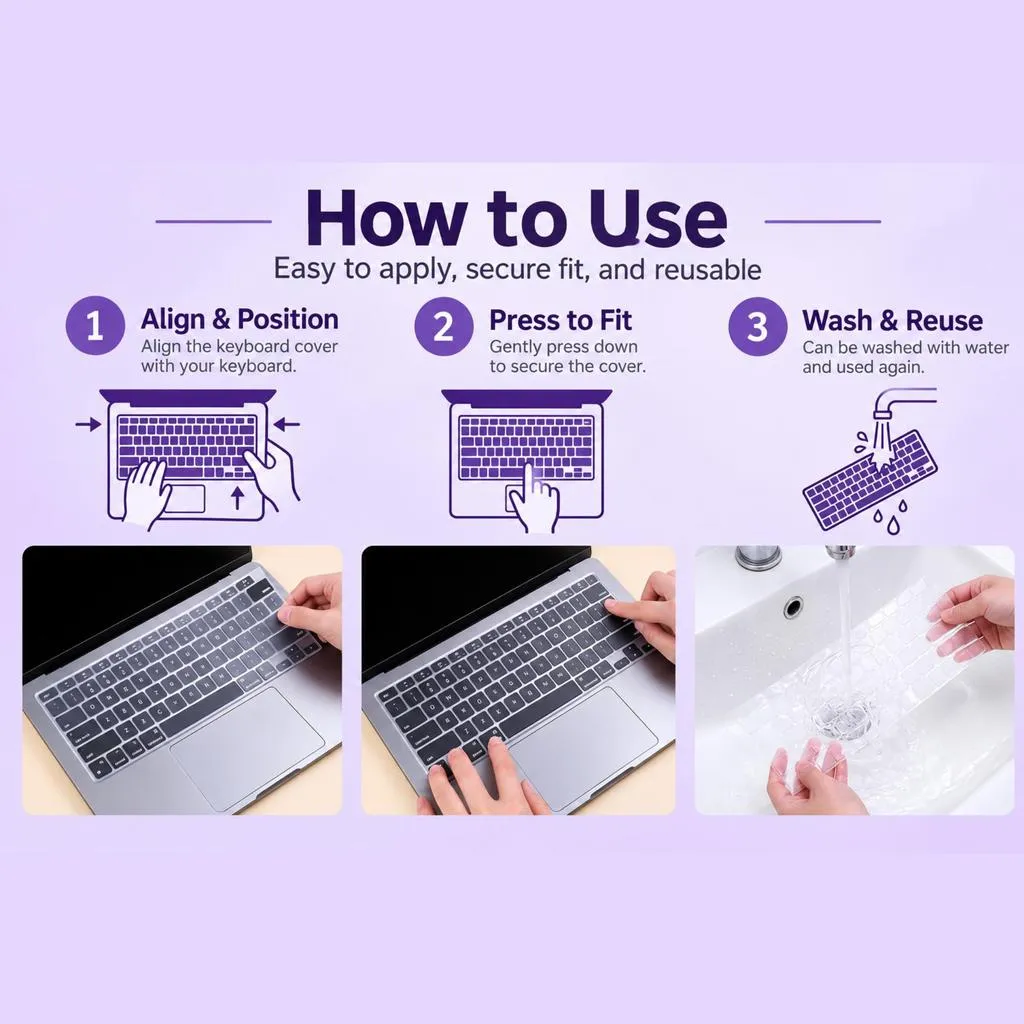 SNAPFIT TPU Keyboard Cover Compatible With MacBook Neo 13 Inch 2026 A3404 Macbook Air 13.6 15.3 Inch Macbook Pro 14 16 Inch Premium Silicone Ultra Thin Anti Debu Anti Air Pelindung Keyboard — Silicone Rose Gold