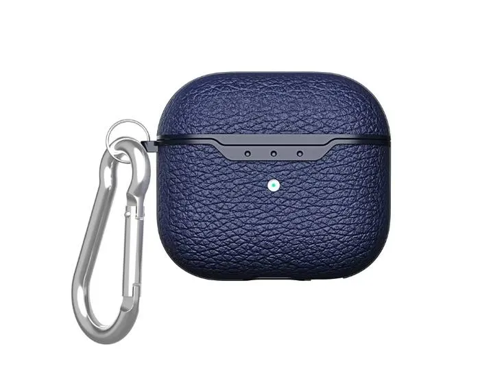Case AirPods 4 2024 With Keychain Gantungan Kunci Protective Casing — Silicone Blue