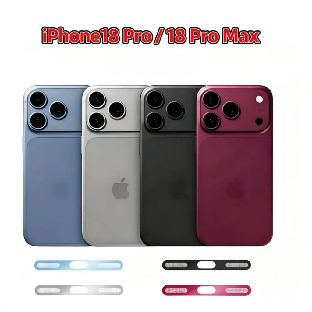 SNAPFIT Stiker Jaring iPhone 18 Pro Max 18 Pro Speaker Anti Dust Patch 2 Pcs — Black / iPhone 18 Pro