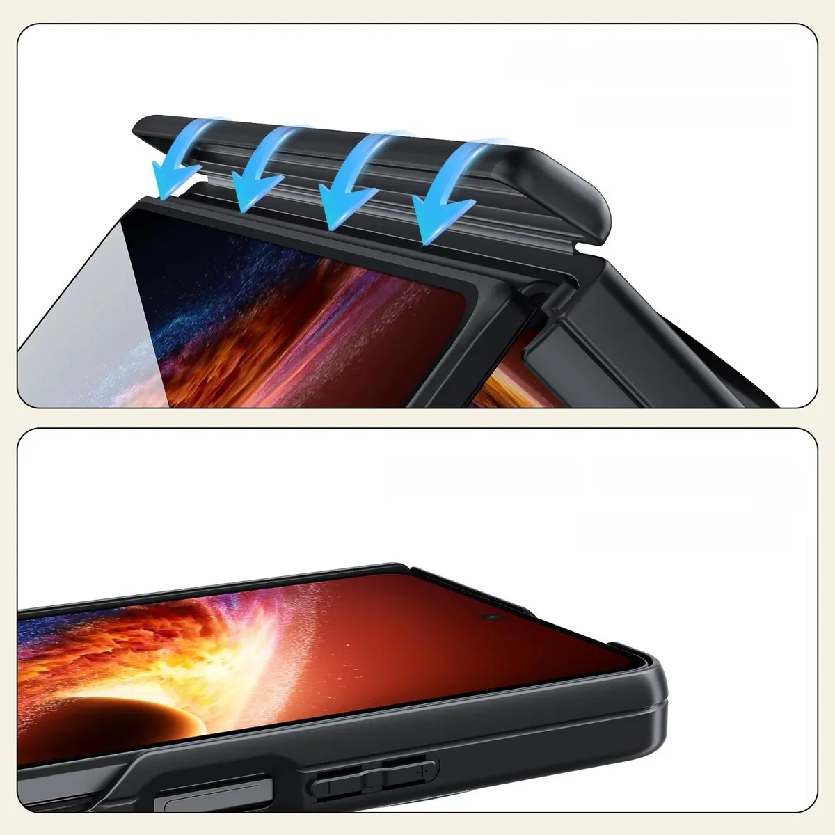 SNAPFIT Case Compatible With Samsung Galaxy Z Fold 8 Fold8 Ultra Wide SNAPFIT Magsafe Dual Hinge Protective Casing — Black / Fold 8 Ultra