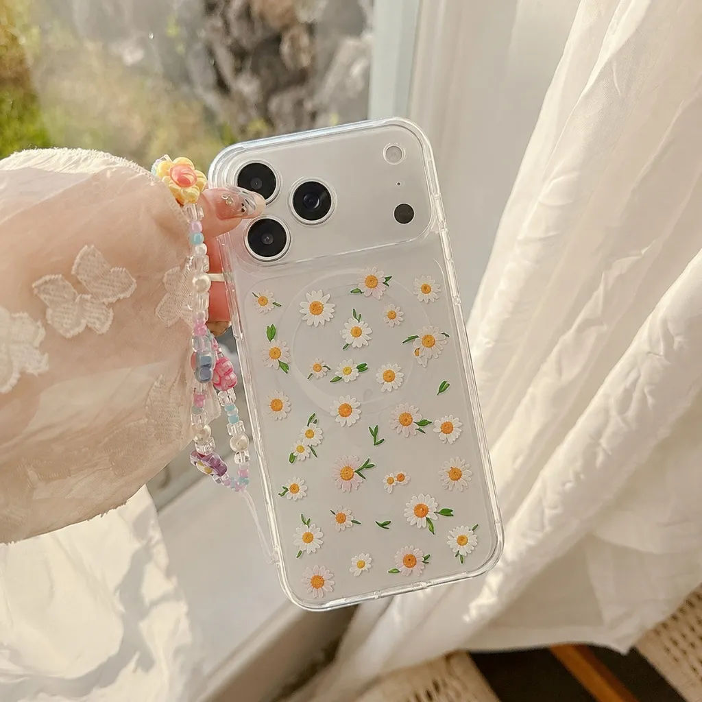 Case 3D Floral Motif Bunga Transparan Softcase Anti Gores — Bow Blossom / iPhone 18 Pro