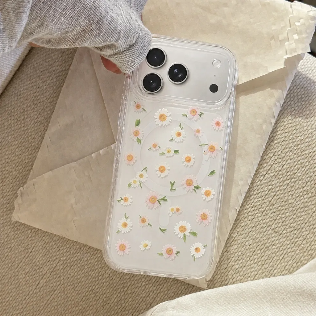 Case 3D Floral Motif Bunga Transparan Softcase Anti Gores — Bow Blossom / iPhone 18 Pro