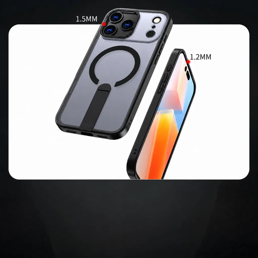 SNAPFIT Case iPhone 18 Pro Max 18 Pro Camera Protection Magnetic Stand MagSafe Shockproof — Black / iPhone 18 Pro