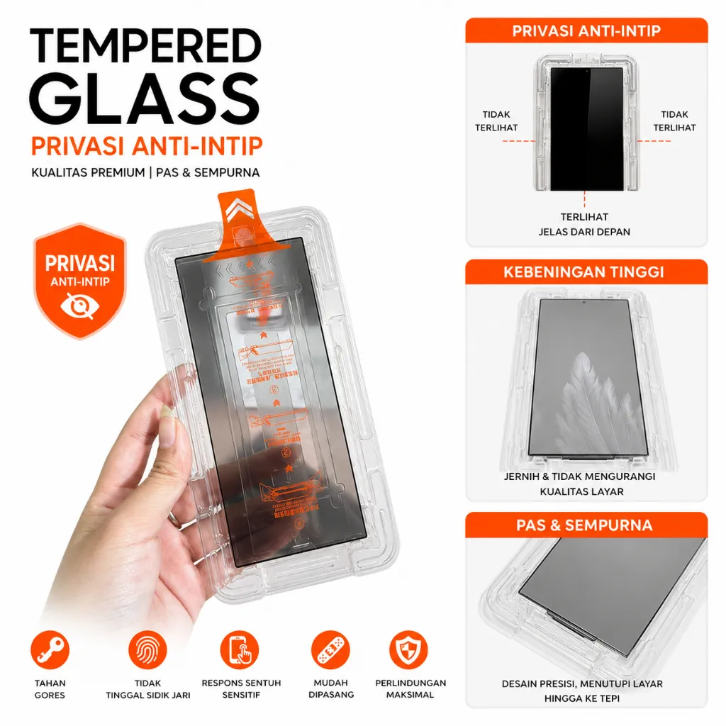 SNAPFIT Tempered Glass Samsung Galaxy Z Fold 8 Ultra Privacy Anti Spy Hd Clear Full Cover Screen Protector Anti Gores — Full Clear WIth Tray / Fold 8 Wide