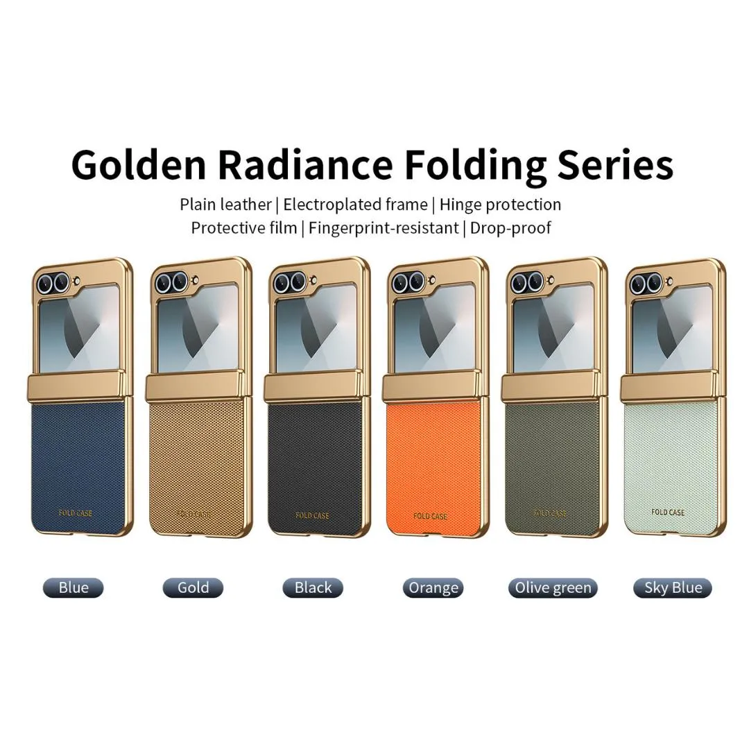 SNAPFIT Case Compatible With Samsung Galaxy Z Flip8 Flip 8 Electroplated Leather Diamond Pattern Built In Screen Protector