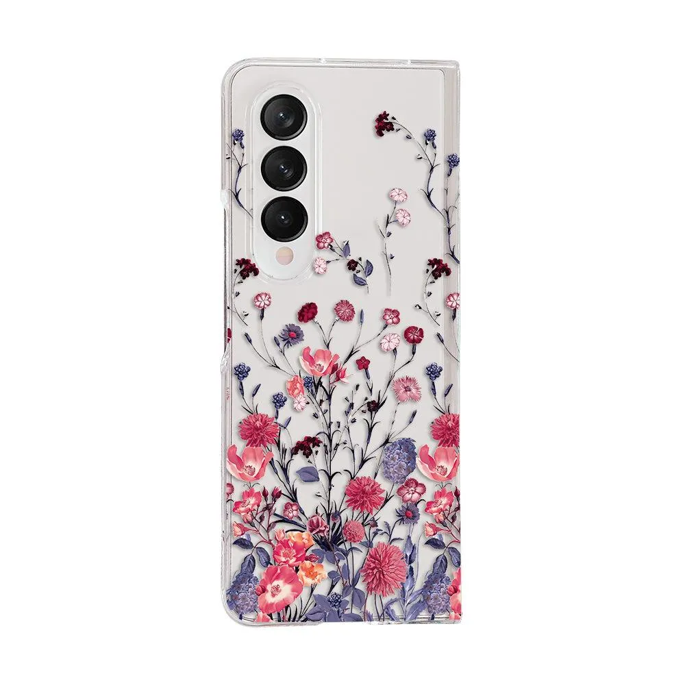SNAPFIT Case Compatible With Samsung Galaxy Z Fold8 Fold 8 Case Samsung Z Fold 3D Floral Hinge Transparan Shockproof Slim Aesthetic Premium Cover
