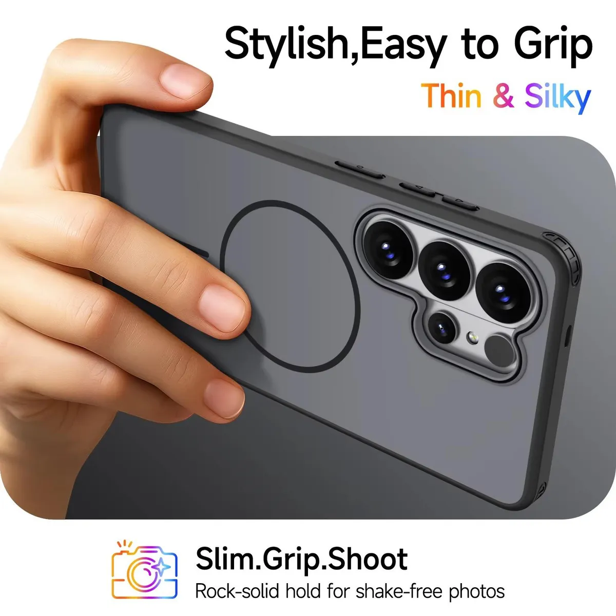 SNAPFIT Case Compatible With Samsung Galaxy S26 Ultra Aurora Magsafe Magnetic TPU PC Anti Shock Slim Protective Casing Cover - Primary Focuss ā Black / S26 Ultra