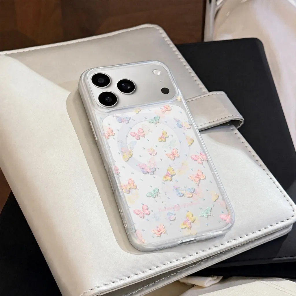 Case 3D Floral Motif Bunga Transparan Softcase Anti Gores — Bow Blossom / iPhone 18 Pro