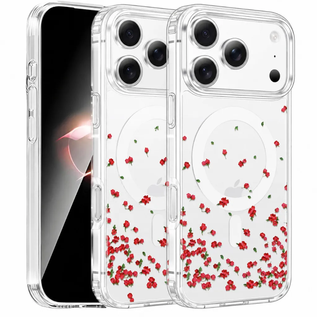 Case 3D Floral Motif Bunga Transparan Softcase Anti Gores — Bow Blossom / iPhone 18 Pro