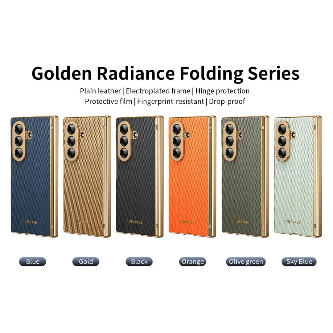 SNAPFIT Case Compatible With Samsung Galaxy Z Fold8 Fold 8 Ultra Electroplated Leather Diamond Pattern Built In Screen Protector