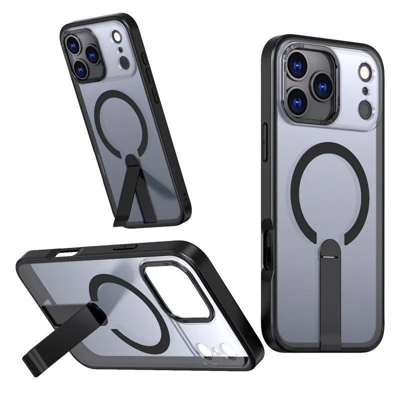 SNAPFIT Case iPhone 18 Pro Max 18 Pro Camera Protection Magnetic Stand MagSafe Shockproof — Black / iPhone 18 Pro