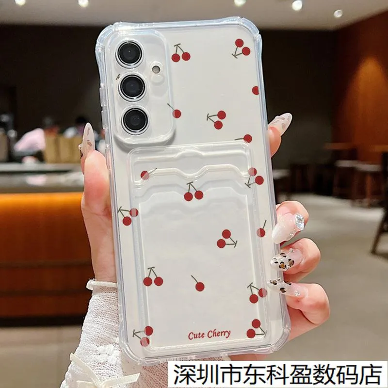 SNAPFIT Case for Samsung Galaxy S26 Ultra Plus SNAPFIT Soft TPU Card Painted Clear Transparent Protective Premium Casing Cover - Primary Focuss — Cherry / S26