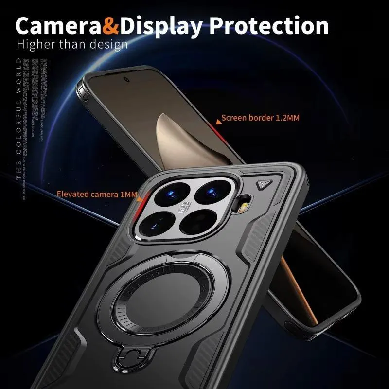 SNAPFIT Case Xiaomi 17T / 17T Pro SNAPFIT MagSafe Hardcase Armor Premium Ring Stand 360° Rotate Kickstand MagSafe Magnetic Rugged Full Cover Casing — Black / Xiaomi 17T