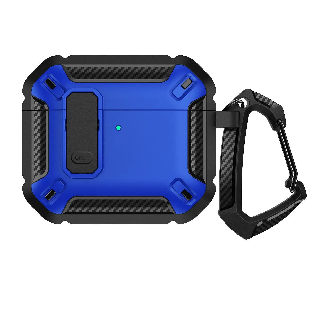 SNAPFIT Case Compatible for AirPods 4 2024 SNAPFIT Security Lock Military Shockproof Protect Cover With Keychain Gantungan Kunci Protective Casing Cover - Primary Focuss — Blue