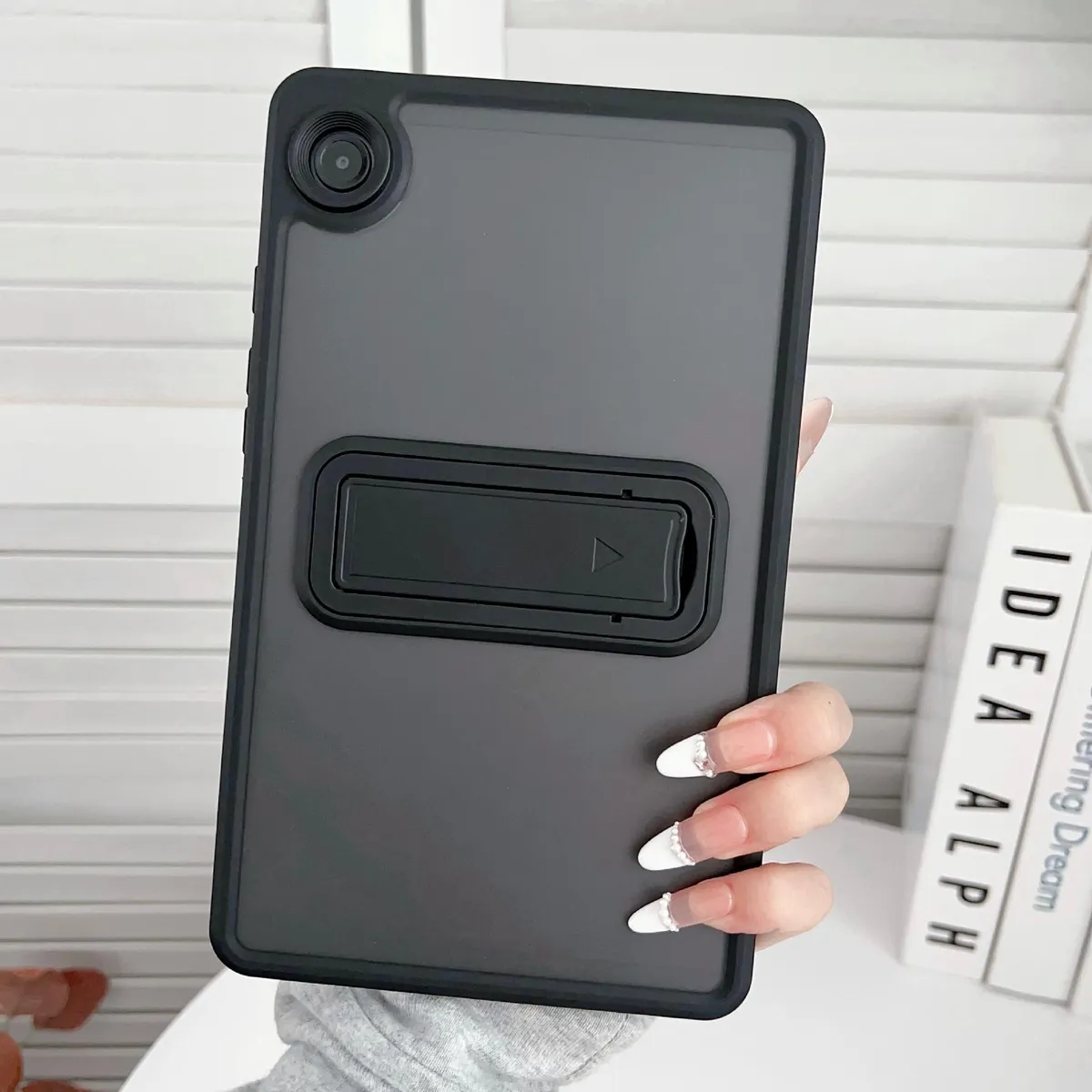 SNAPFIT Case Samsung Galaxy Tab A11 Plus Frosted Bracket Transparent — Black / Tab A11+