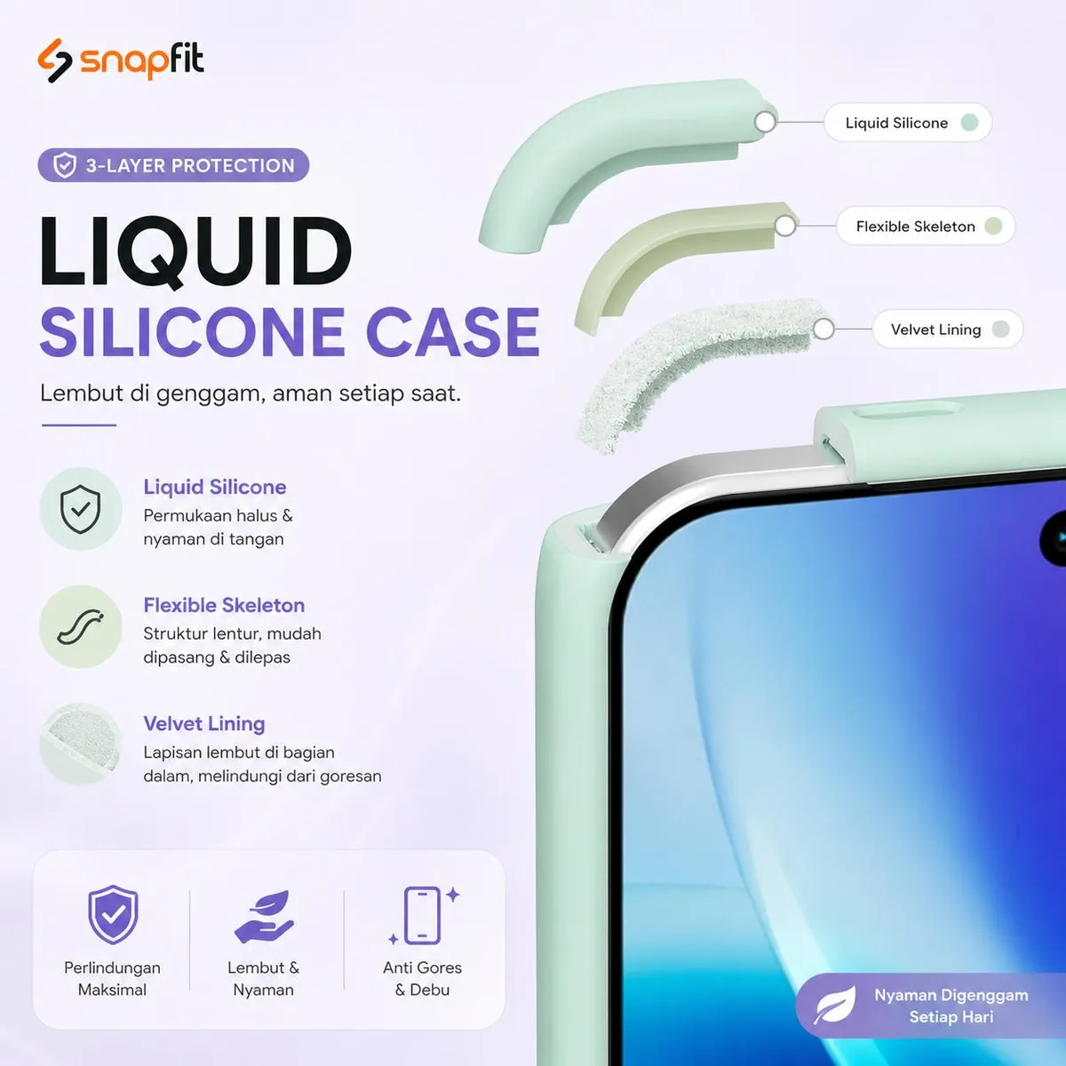 SNAPFIT Case for VIVO X300 Ultra SNAPFIT Liquid Silicone Softcase Slim Thin Macaroon Protective Cover Casing - Primary Focuss ā Black
