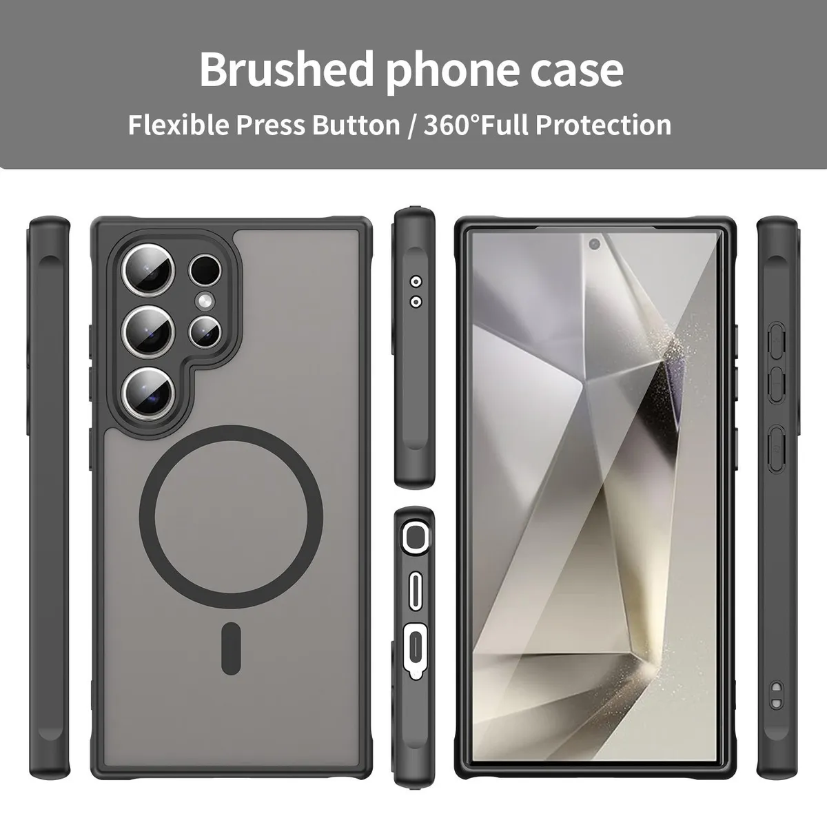 Case Clear Slim Hybrid Shockproof MagSafe Protective Casing — Clear Black / S26 Ultra