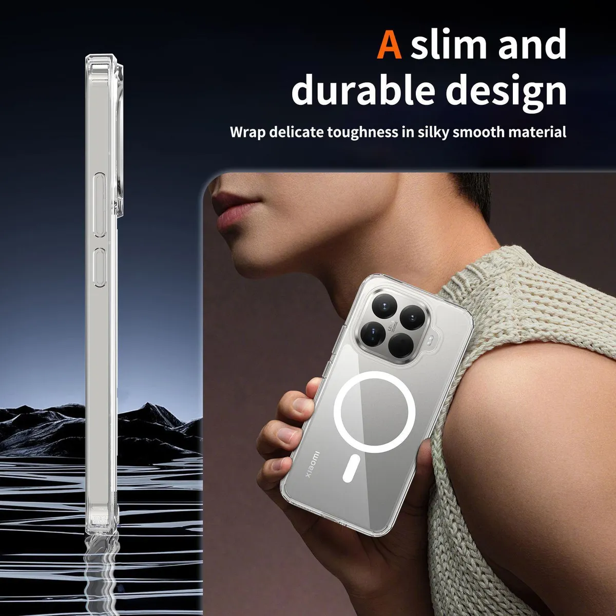 Case Compatible for Xiaomi 17T / 17T Pro SNAPFIT Matte Black Skin Feel Anti Shock Protective Casing Cover ā Clear Black / Xiaomi 17T