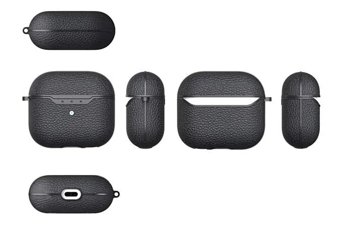 Case AirPods 4 2024 With Keychain Gantungan Kunci Protective Casing — Silicone Black