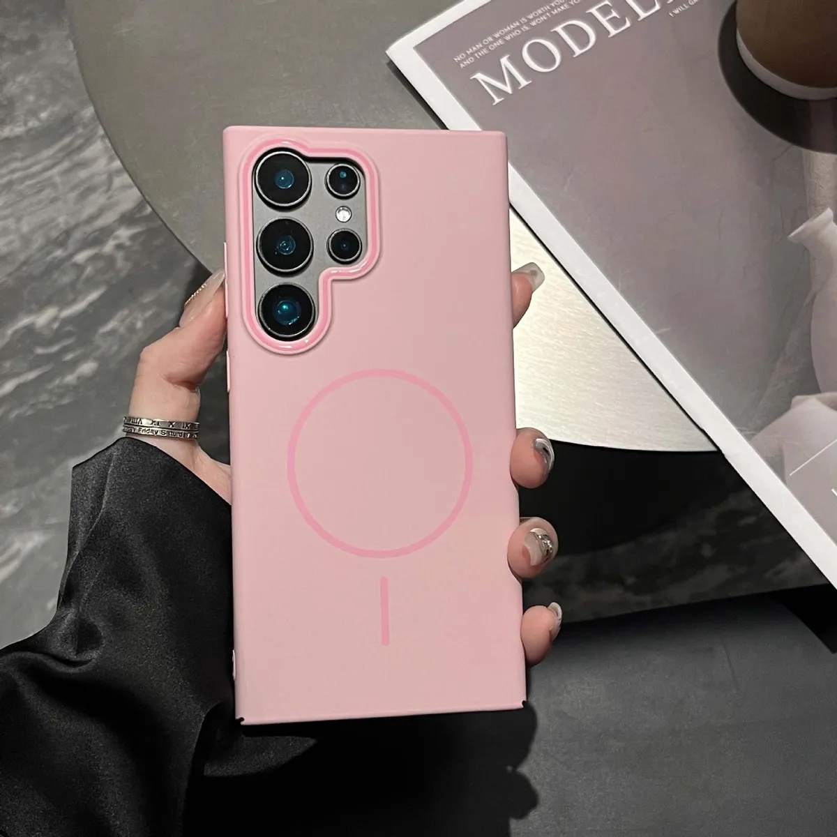 SNAPFIT Case Compatible With Samsung Galaxy S26 Ultra Plus SNAPFIT MagFit Hardcase Slim Magnetic Matte Case Premium ā Blossom Pink / S26