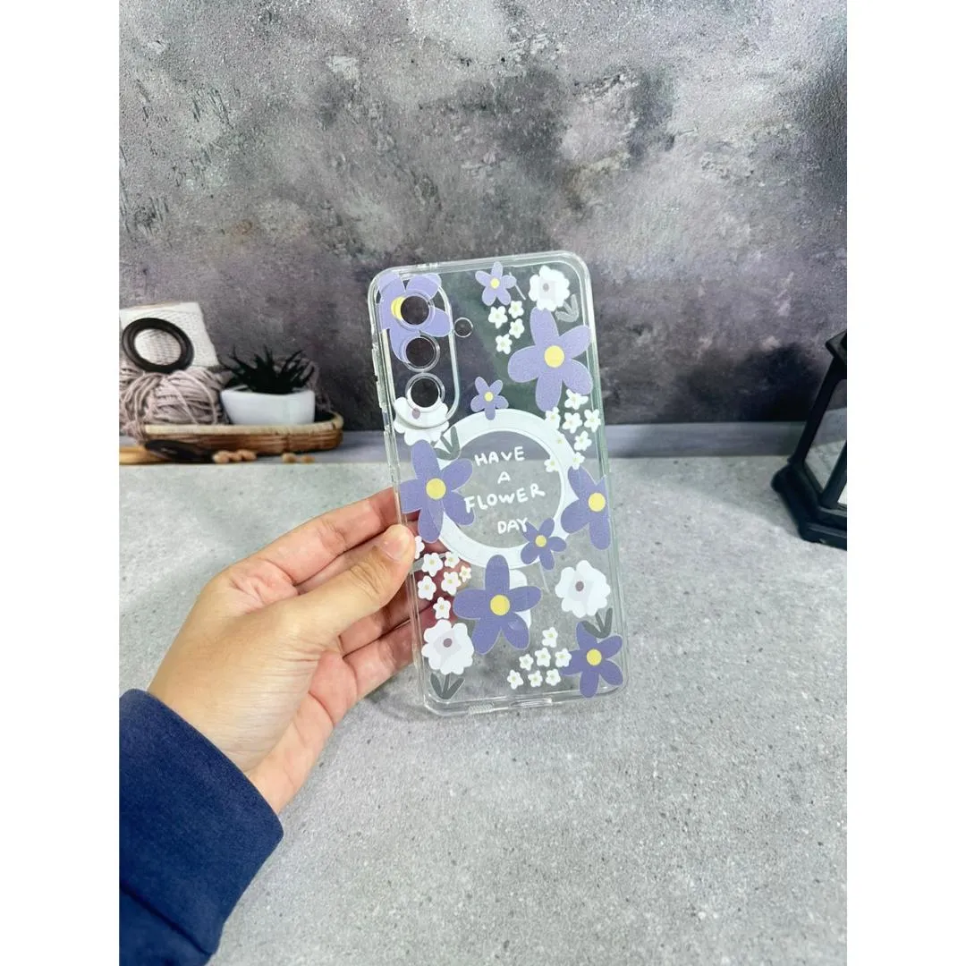 SNAPFIT Case Samsung Galaxy A57 TPU 3D Floral Color Painted Clear Transparent