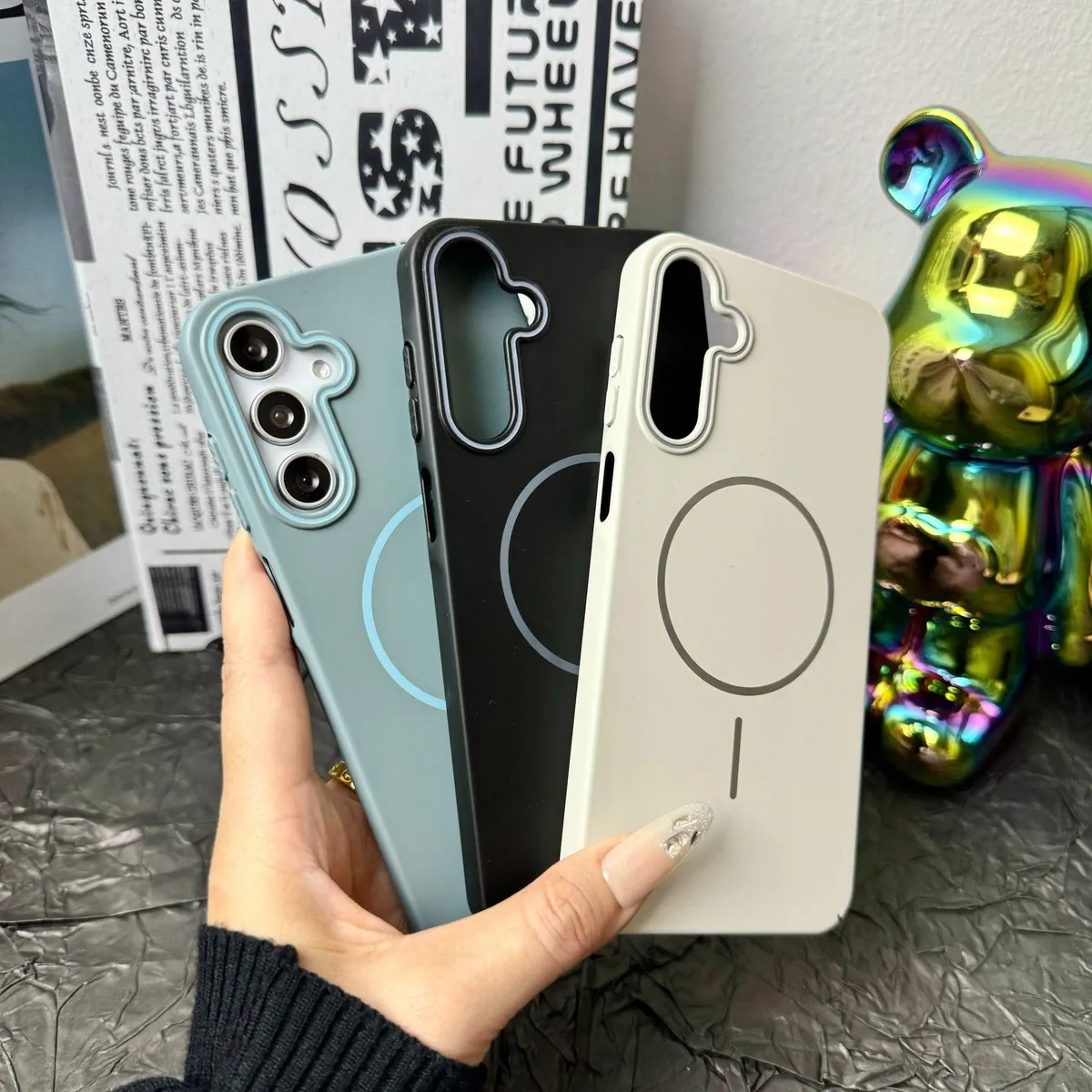 SNAPFIT Case Samsung Galaxy A57 Hardcase Magnetic MagSafe Camera Hole — Titaniium Grey